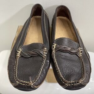 LL Bean Grand Lake Bison Braid Leather Moccasin Deck Loafer Women's 11 M Ofqu1